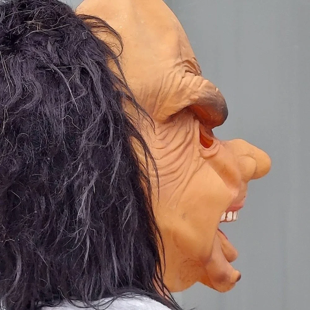 Vintage Topstone‎ Danbury CT Creepy Monster Latex Mask with Black Hair Korea